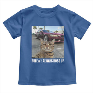 Funny Cat Meme Toddler T Shirt Rule No.1 Always Boss Up TS09 Royal Blue Print Your Wear