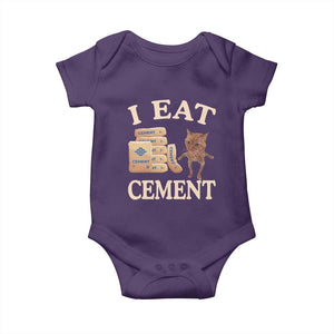 Funny Cat Meme Baby Onesie I Eat Cement TS09 Purple Print Your Wear