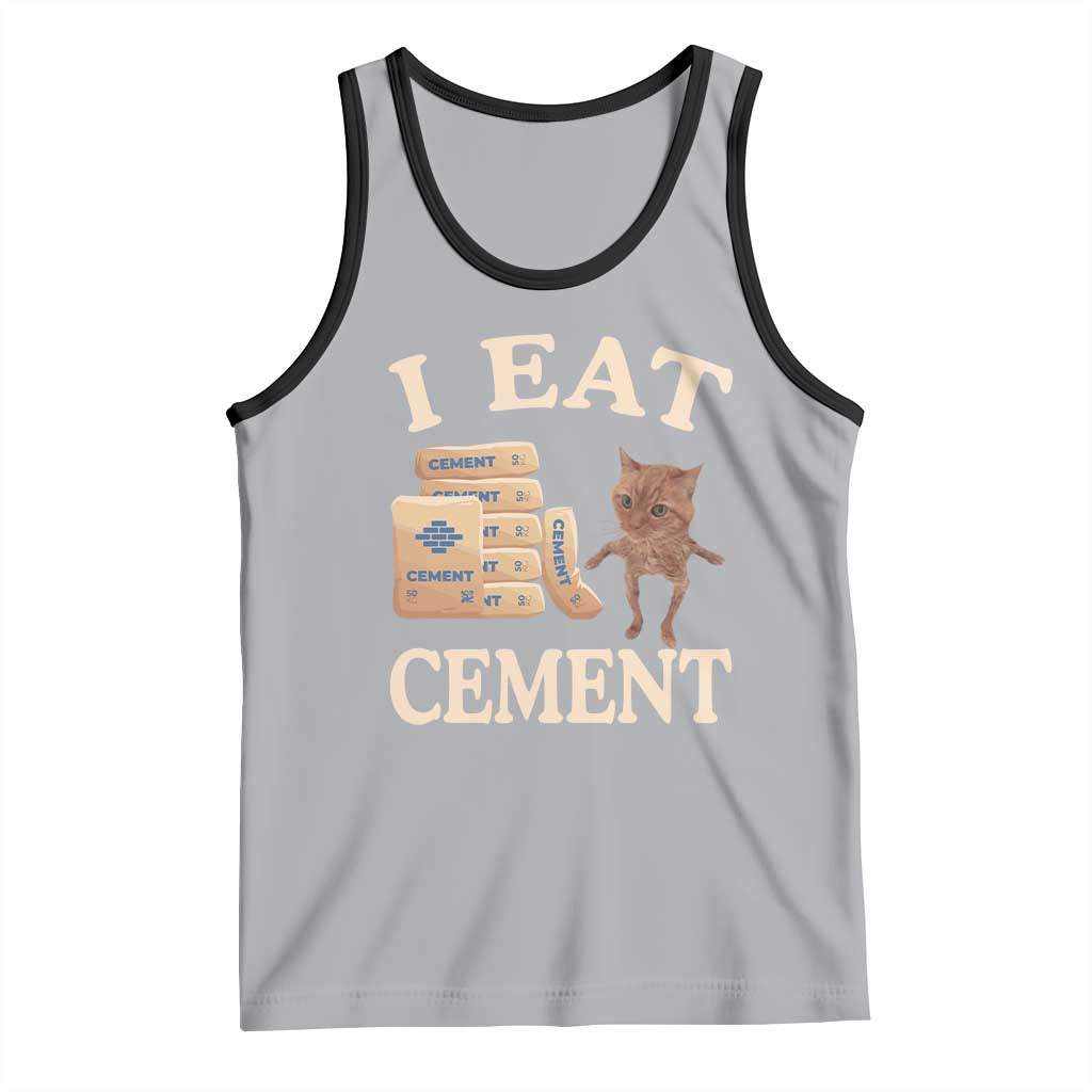 Funny Cat Meme Tank Top I Eat Cement TS09 Athletic Heather Black Print Your Wear