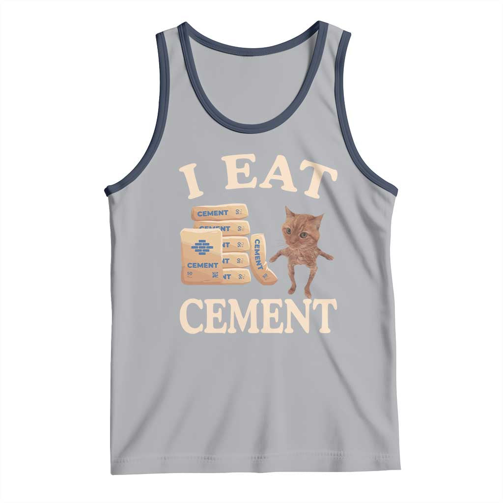 Funny Cat Meme Tank Top I Eat Cement TS09 Athletic Heather Navy Print Your Wear