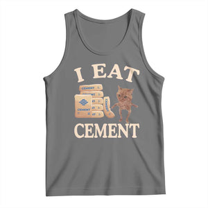 Funny Cat Meme Tank Top I Eat Cement TS09 Black Heather Print Your Wear