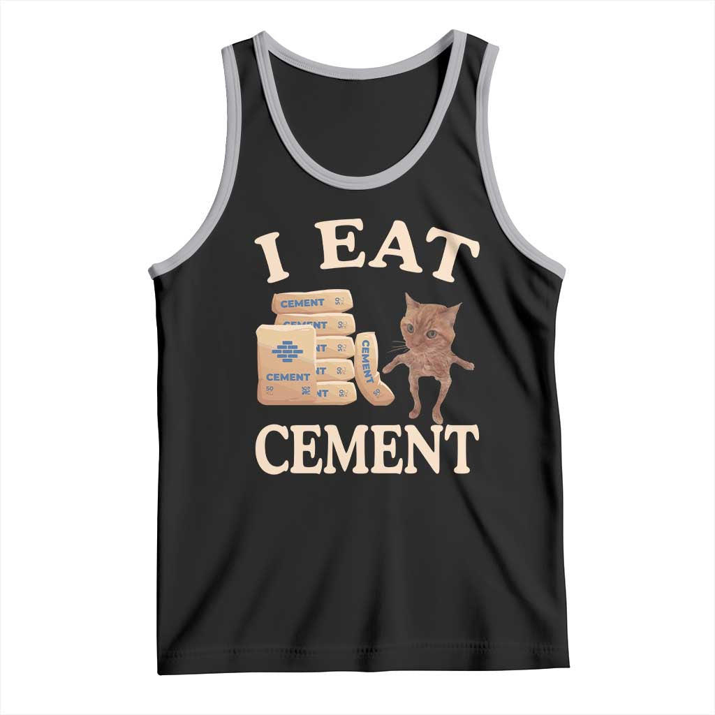 Funny Cat Meme Tank Top I Eat Cement TS09 Black Athletic Heather Print Your Wear