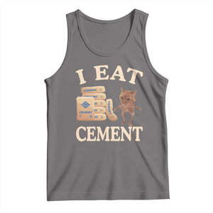 Funny Cat Meme Tank Top I Eat Cement TS09 Deep Heather Print Your Wear