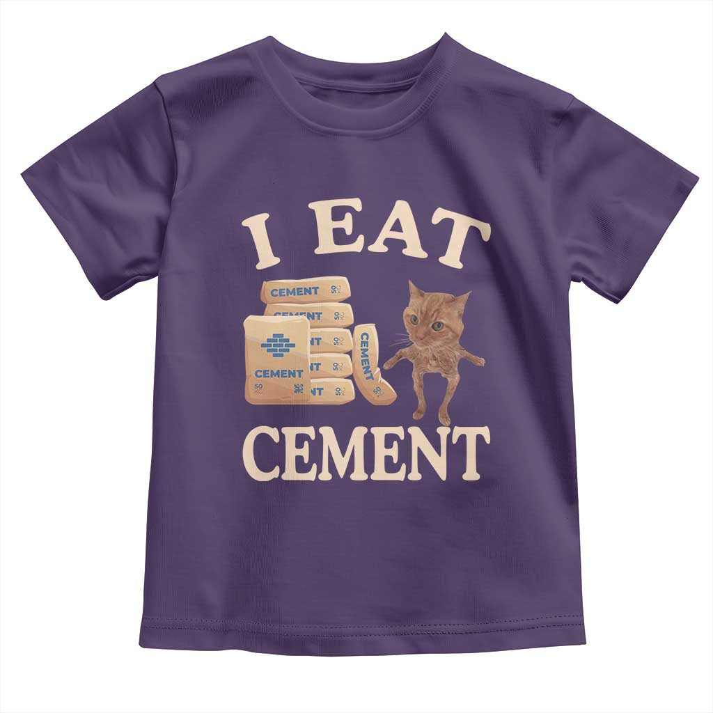 Funny Cat Meme Toddler T Shirt I Eat Cement TS09 Purple Print Your Wear