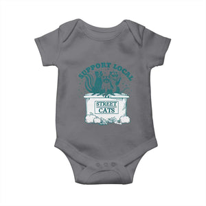 Funny Support Local Street Cat Baby Onesie Raccoon Opossum Skunk Garbage Crew TS09 Charcoal Print Your Wear