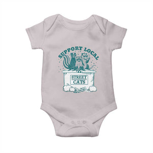 Funny Support Local Street Cat Baby Onesie Raccoon Opossum Skunk Garbage Crew TS09 Ice Gray Print Your Wear
