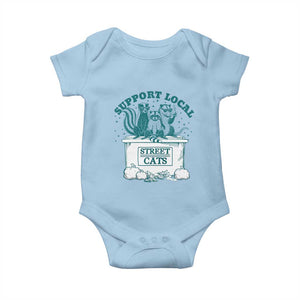 Funny Support Local Street Cat Baby Onesie Raccoon Opossum Skunk Garbage Crew TS09 Light Blue Print Your Wear