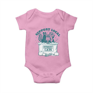 Funny Support Local Street Cat Baby Onesie Raccoon Opossum Skunk Garbage Crew TS09 Light Pink Print Your Wear