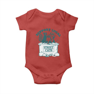 Funny Support Local Street Cat Baby Onesie Raccoon Opossum Skunk Garbage Crew TS09 Red Print Your Wear