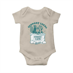Funny Support Local Street Cat Baby Onesie Raccoon Opossum Skunk Garbage Crew TS09 Sand Print Your Wear