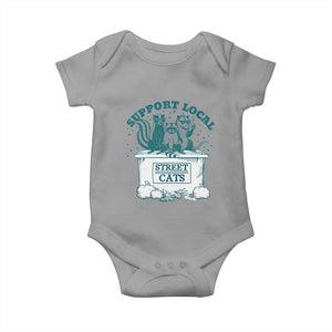 Funny Support Local Street Cat Baby Onesie Raccoon Opossum Skunk Garbage Crew TS09 Sport Gray Print Your Wear