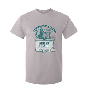 Funny Support Local Street Cat T Shirt For Kid Raccoon Opossum Skunk Garbage Crew TS09 Ice Gray Print Your Wear