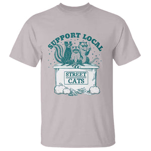 Funny Support Local Street Cat T Shirt Raccoon Opossum Skunk Garbage Crew TS09 Ice Gray Print Your Wear