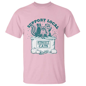 Funny Support Local Street Cat T Shirt Raccoon Opossum Skunk Garbage Crew TS09 Light Pink Print Your Wear