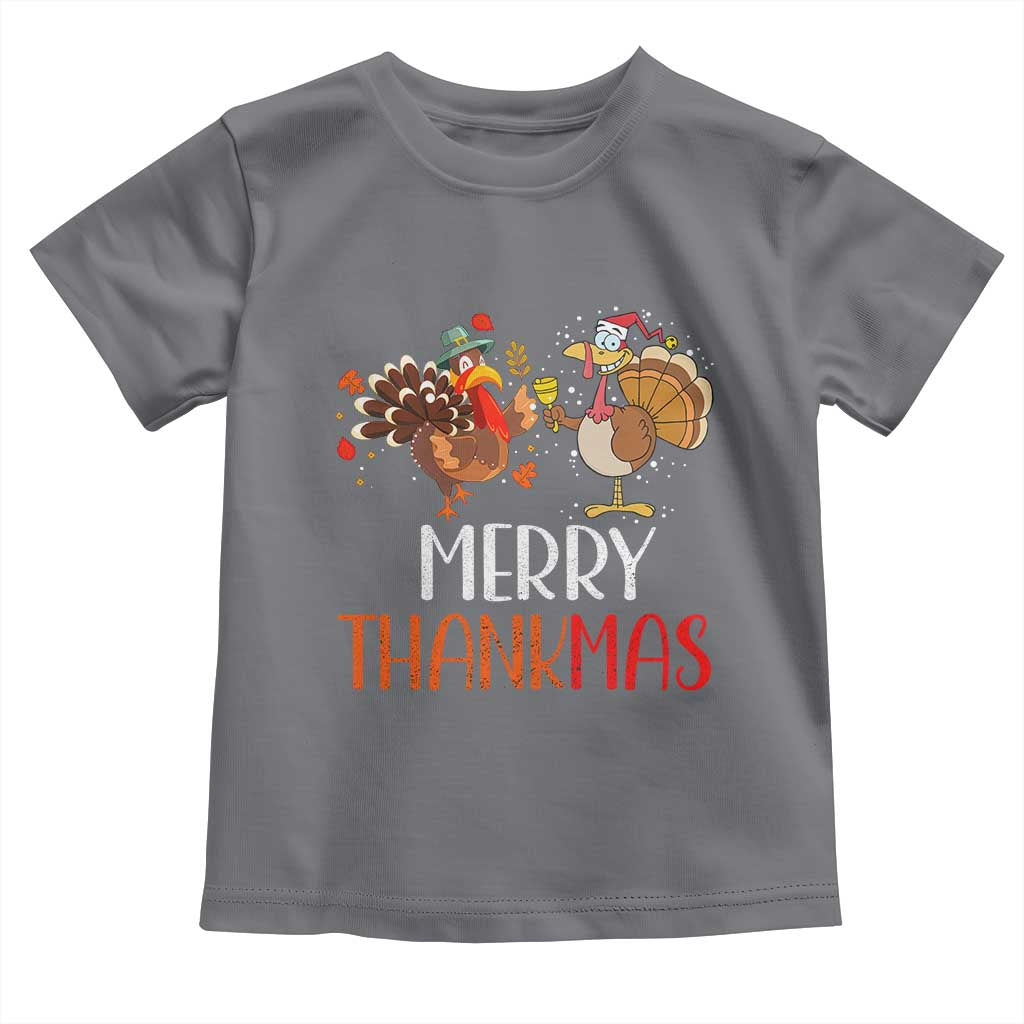 Merry Thankmas Baby Shirt Santa Turkey Costume Thanksgiving Christmas TS09 Charcoal Print Your Wear