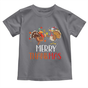 Merry Thankmas Baby Shirt Santa Turkey Costume Thanksgiving Christmas TS09 Charcoal Print Your Wear
