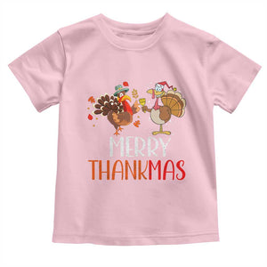 Merry Thankmas Baby Shirt Santa Turkey Costume Thanksgiving Christmas TS09 Light Pink Print Your Wear