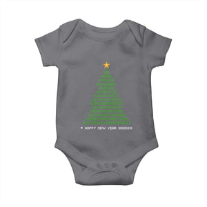 Funny Binary Christmas Tree Baby Onesie HAPPY NEW YEAR 11111101001 TS09 Charcoal Print Your Wear