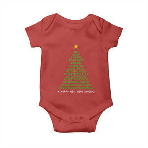 Funny Binary Christmas Tree Baby Onesie HAPPY NEW YEAR 11111101001 TS09 Red Print Your Wear