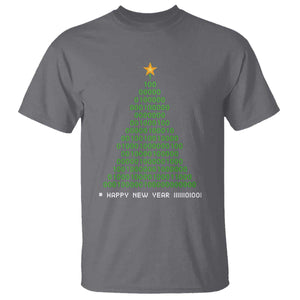 Funny Binary Christmas Tree T Shirt HAPPY NEW YEAR 11111101001 TS09 Charcoal Print Your Wear