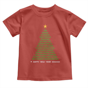 Funny Binary Christmas Tree Toddler T Shirt HAPPY NEW YEAR 11111101001 TS09 Red Print Your Wear