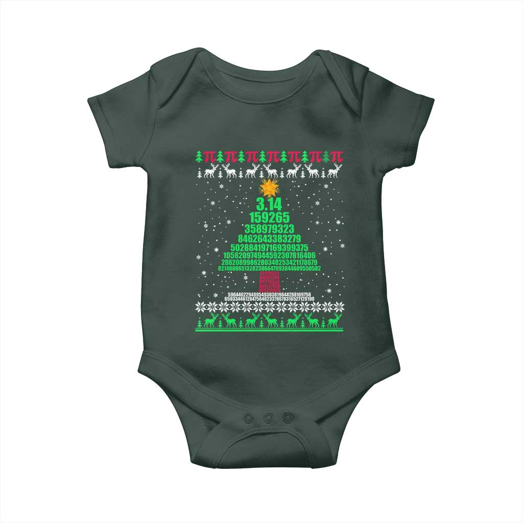 Funny Xmas Math Pi Christmas Tree Baby Onesie TS09 Print Your Wear