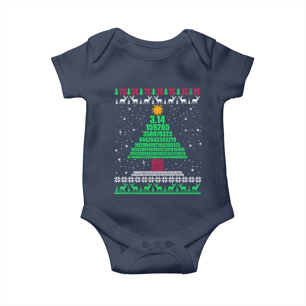 Funny Xmas Math Pi Christmas Tree Baby Onesie TS09 Navy Print Your Wear