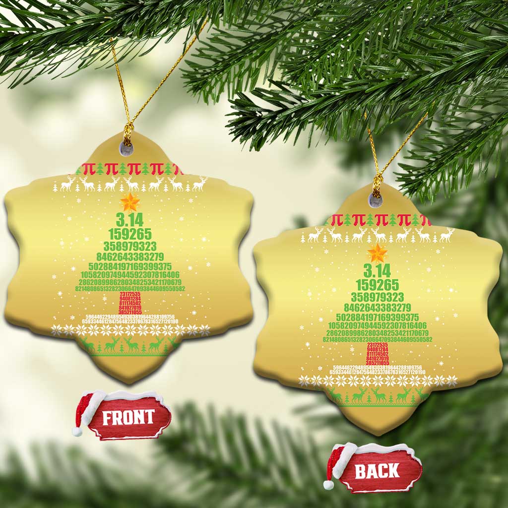 Funny Xmas Math Christmas Ornament 3.14 Pi Christmas Tree TS09 Snow Flake Gold Print Your Wear
