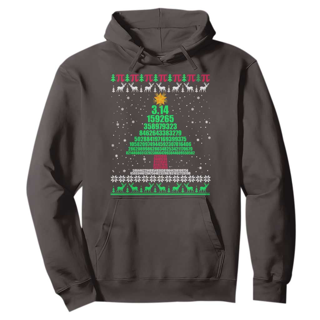 Funny Xmas Math Pi Christmas Tree Hoodie TS09 Dark Chocolate Print Your Wear