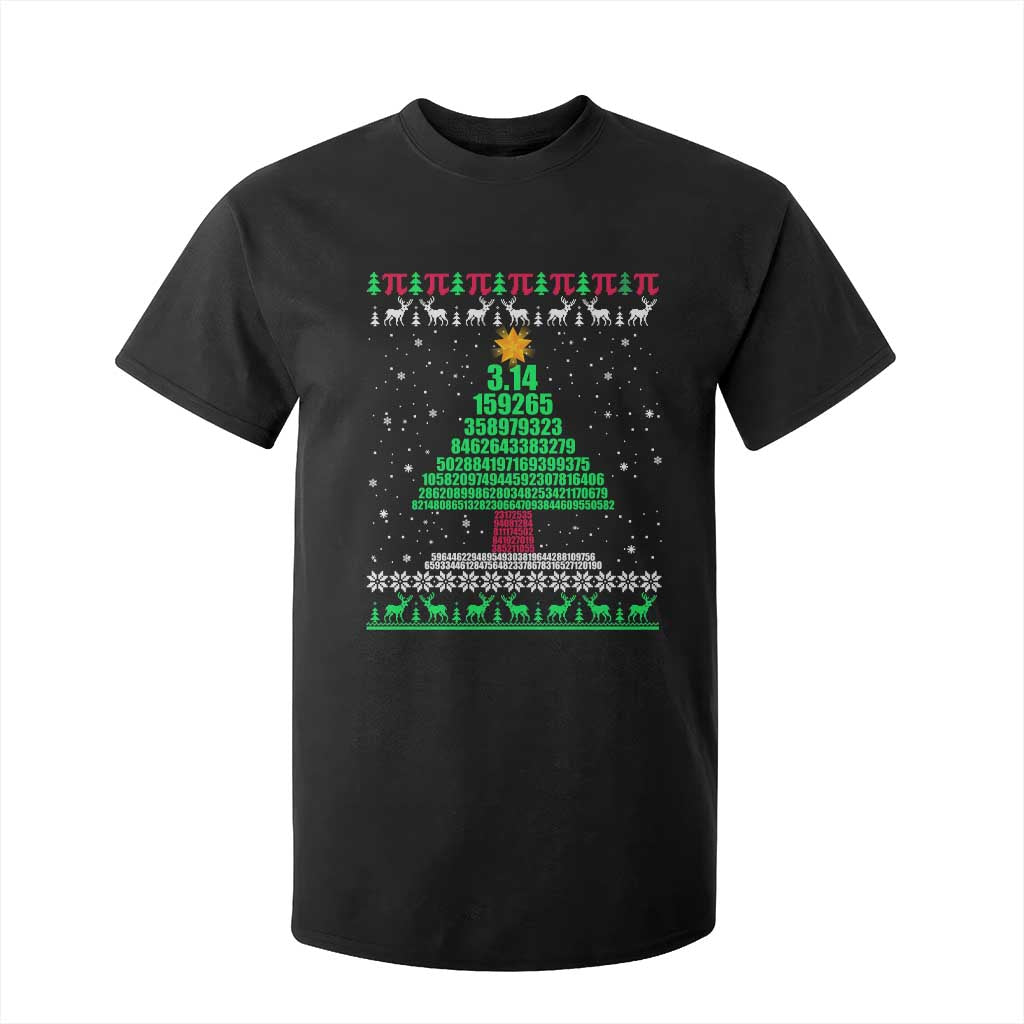 Funny Xmas Math Pi Christmas Tree T Shirt For Kid TS09 Black Print Your Wear
