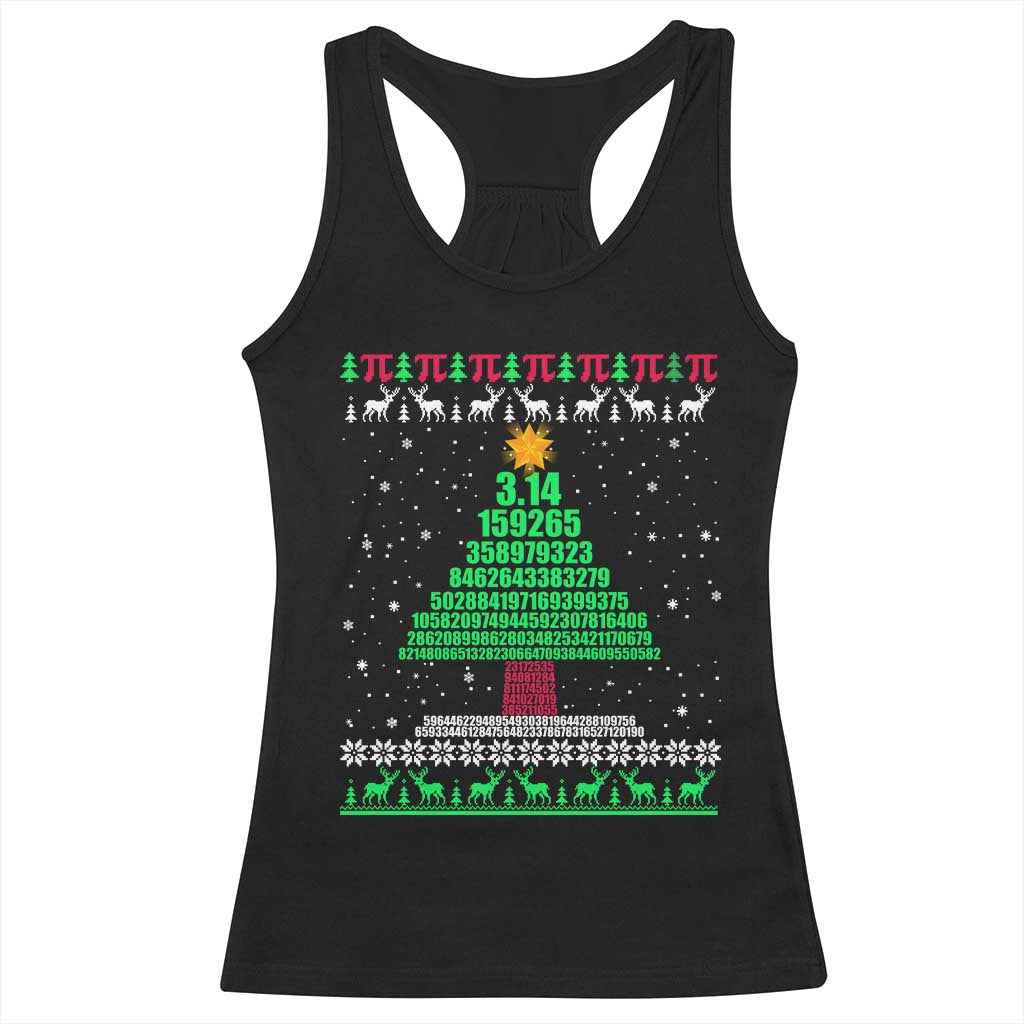 Funny Xmas Math Pi Christmas Tree Racerback Tank Top TS09 Black Print Your Wear