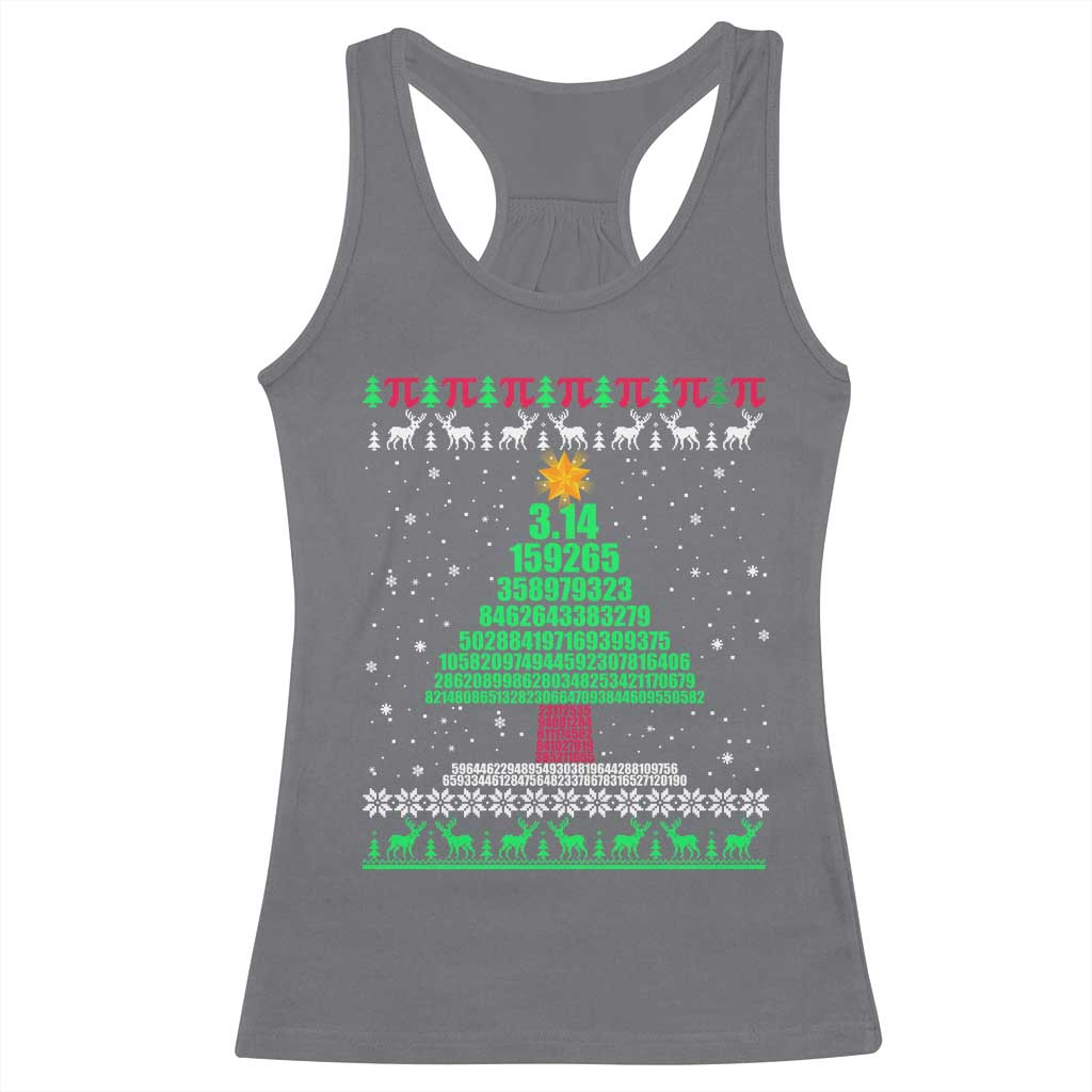 Funny Xmas Math Pi Christmas Tree Racerback Tank Top TS09 Charcoal Print Your Wear