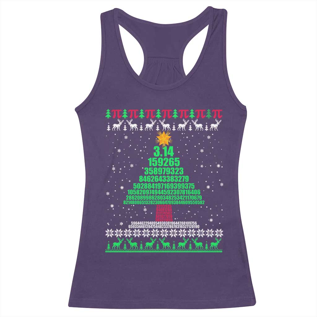 Funny Xmas Math Pi Christmas Tree Racerback Tank Top TS09 Purple Print Your Wear