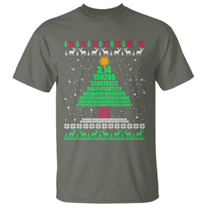 Funny Xmas Math Pi Christmas Tree T Shirt TS09 Military Green Print Your Wear