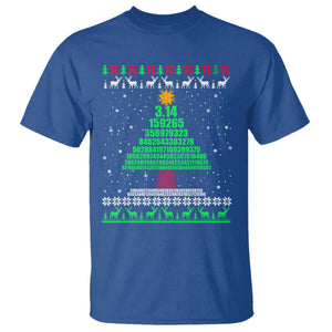 Funny Xmas Math Pi Christmas Tree T Shirt TS09 Royal Blue Print Your Wear