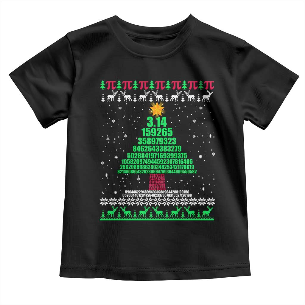 Funny Xmas Math Pi Christmas Tree Toddler T Shirt TS09 Black Print Your Wear