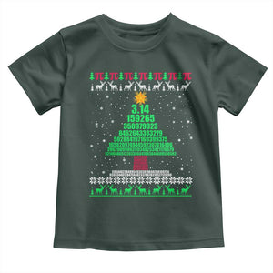 Funny Xmas Math Pi Christmas Tree Toddler T Shirt TS09 Dark Forest Green Print Your Wear