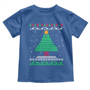 Funny Xmas Math Pi Christmas Tree Toddler T Shirt TS09 Royal Blue Print Your Wear