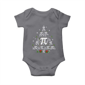 Funny Christmas Math Teacher Baby Onesie Pi Christmas Tree TS09 Charcoal Print Your Wear