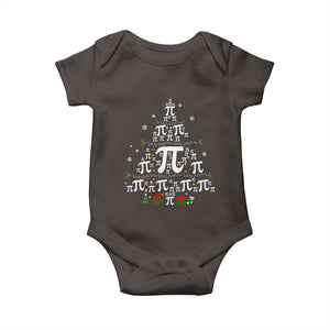 Funny Christmas Math Teacher Baby Onesie Pi Christmas Tree TS09 Dark Chocolate Print Your Wear