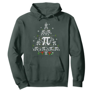 Funny Christmas Math Teacher Hoodie Pi Christmas Tree TS09 Dark Forest Green Print Your Wear