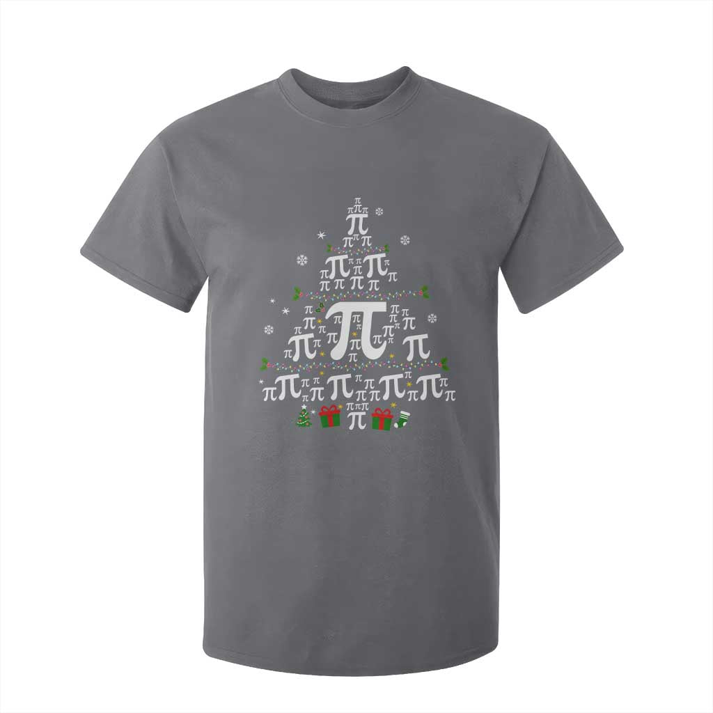 Funny Christmas Math Teacher T Shirt For Kid Pi Christmas Tree TS09 Charcoal Print Your Wear