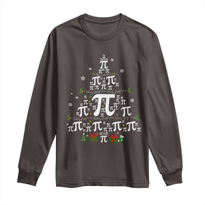 Funny Christmas Math Teacher Long Sleeve Shirt Pi Christmas Tree TS09 Dark Chocolate Print Your Wear