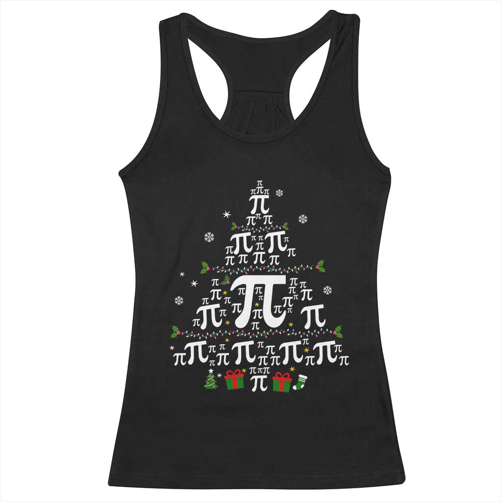 Funny Christmas Math Teacher Racerback Tank Top Pi Christmas Tree TS09 Black Print Your Wear