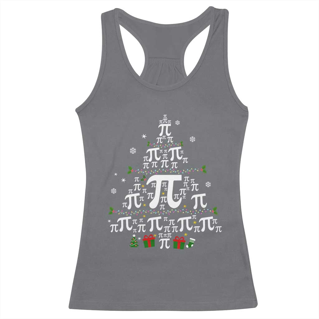 Funny Christmas Math Teacher Racerback Tank Top Pi Christmas Tree TS09 Charcoal Print Your Wear