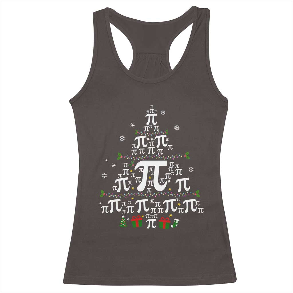 Funny Christmas Math Teacher Racerback Tank Top Pi Christmas Tree TS09 Dark Chocolate Print Your Wear