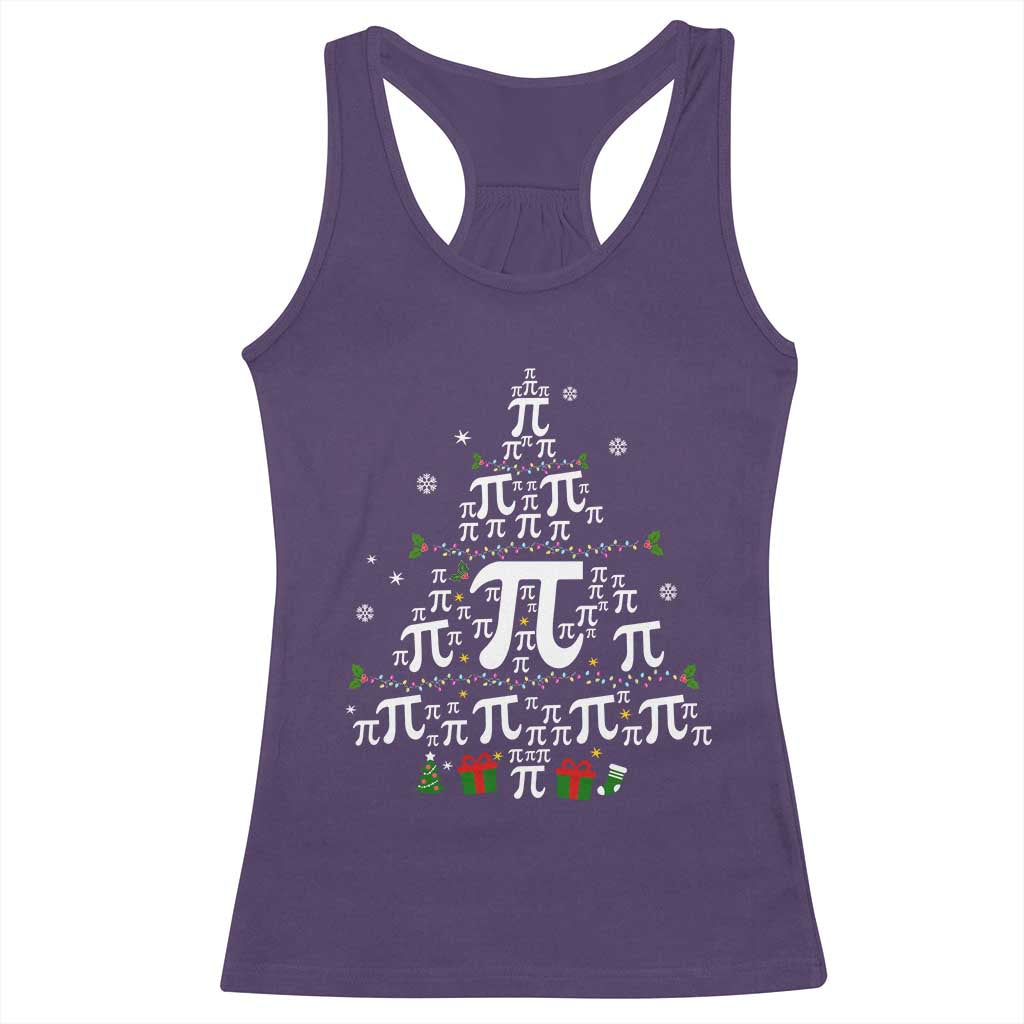 Funny Christmas Math Teacher Racerback Tank Top Pi Christmas Tree TS09 Purple Print Your Wear