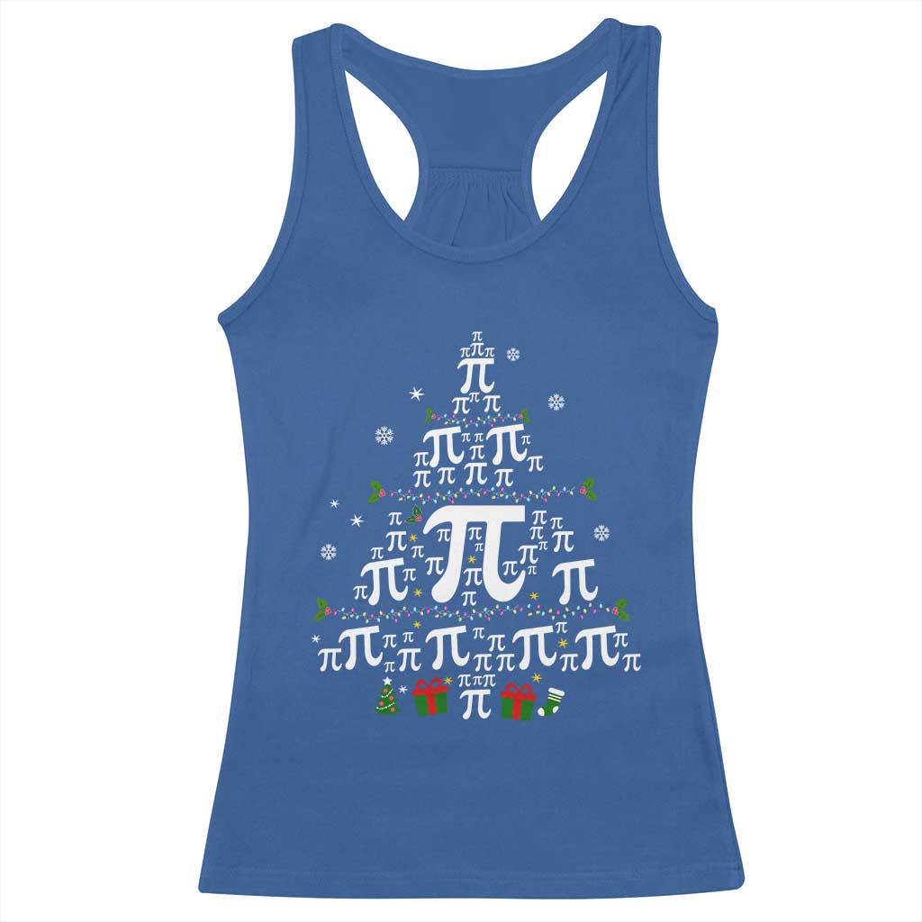 Funny Christmas Math Teacher Racerback Tank Top Pi Christmas Tree TS09 Royal Blue Print Your Wear