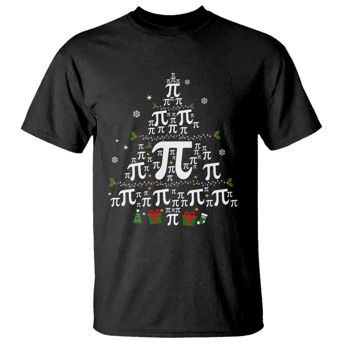 Funny Christmas Math Teacher T Shirt Pi Christmas Tree TS09 Black Print Your Wear