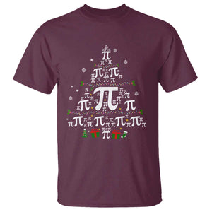 Funny Christmas Math Teacher T Shirt Pi Christmas Tree TS09 Maroon Print Your Wear